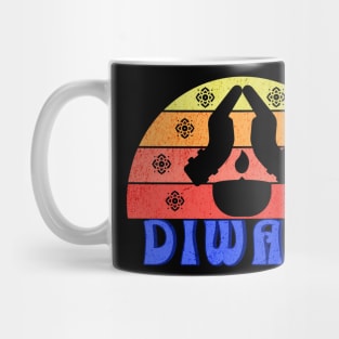 Retro Sunset Diwali Mug